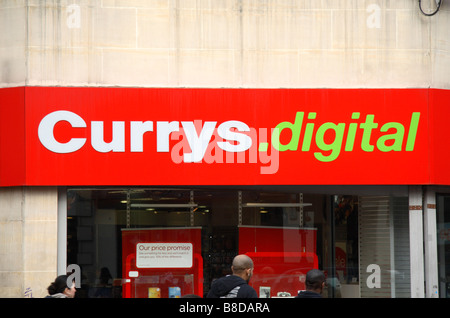 Eingangsschild zum Currys.digital Elektrogeräte Shop, Oxford Street, London. Jan 2009 Stockfoto