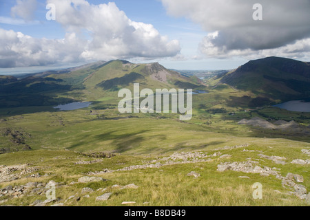 Nant y Betws Tal und Llyn y Gader vom Rhyd Ddu Weg bis Snowdon, Snowdonia, Nordwales Stockfoto