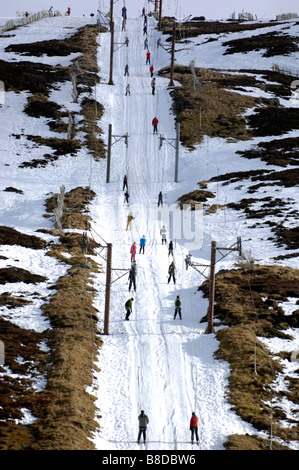 Glenshee Ski-Zentrum im Cairngorm National Park in Schottland Februar 2009 Stockfoto