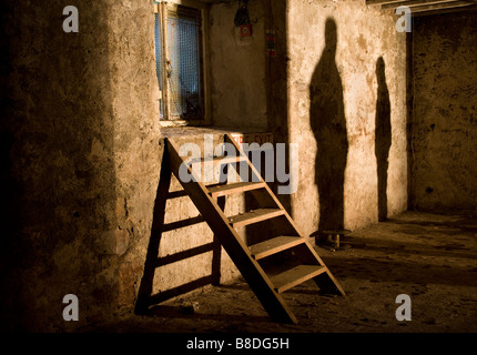 Schatten an Wand Stockfoto