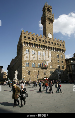 Palazzo Vecchio, Piazza Della Signoria, Florenz, Toskana, Italien Stockfoto