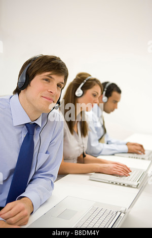 Call Center-Arbeiterinnen Stockfoto