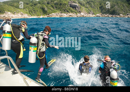 Tauchen bei den Similan Inseln Stockfoto