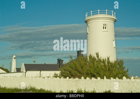 Leuchttürme an Nash Punkt auf der Glamorgan Heritage Coast in Süd-Wales Stockfoto