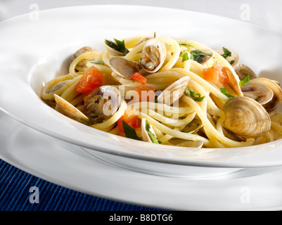 Spaghetti Nudeln Venusmuscheln Vongole Stockfoto