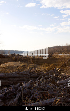 Blick auf den James River von Belle Isle, Richmond. Stockfoto