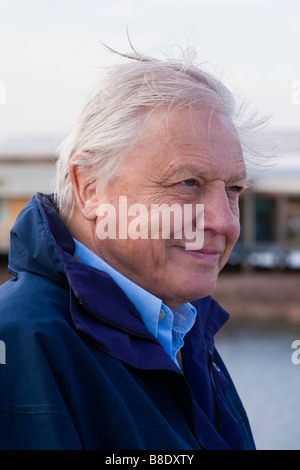 Sir David Attenborough. Anwesend bei Naturschutzgebiet Attenborough - die er offiziell wieder eröffnet. Stockfoto