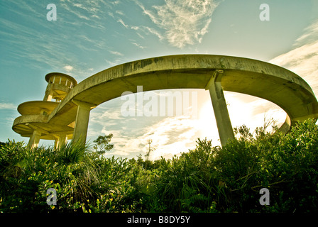 Everglades Nationalpark Florida Shark Valley Aussichtsturm zeigt die Spirale Schleife, Plattform zu übersehen Stockfoto