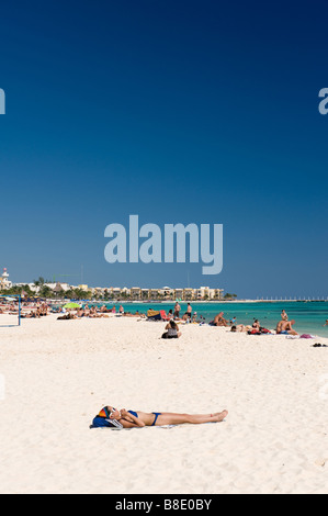 Strand von Playa del Carmen Mexiko Stockfoto