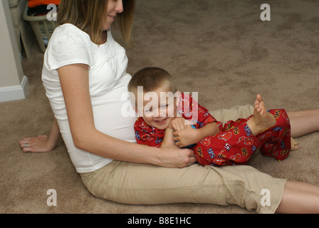 Spaß mit Mom Stockfoto