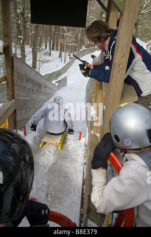 Rodelbahn in Muskegon Winter Sportkomplex Stockfoto