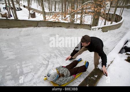 Rodelbahn in Muskegon Winter Sportkomplex Stockfoto