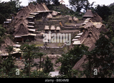 Traditionelle Treppenaufgang Bena Bajawa Insel Flores, Indonesien Stockfoto