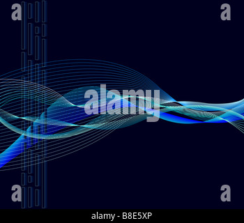 Dynamische Welle Kunstlinie für Präsentationshintergrund. Stockfoto