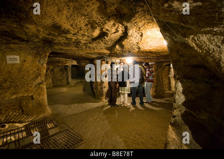 Karmakli Underground City in Cappadocia Türkei Stockfoto