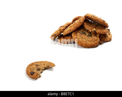 Stapel von Rosinen Haferflocken Cookies Stockfoto