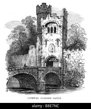 Glenarm Schloss 1874 Gravur der Stammsitz der Grafen von Antrim Stockfoto