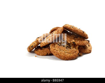 Stapel von Rosinen Haferflocken Cookies Stockfoto