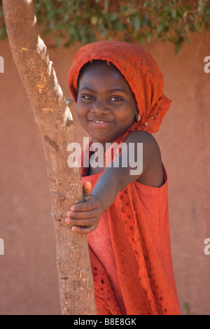 Afrikanische Mädchen in Mopti in Mali Westafrika Stockfoto