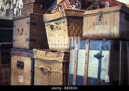 Immigrant Gepäck Display, Ellis Island National Monument, US National Park Service, New York, NY Stockfoto