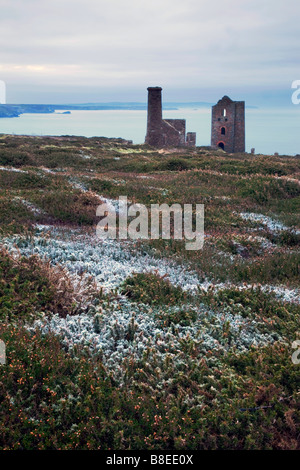 Wheal Coates St Agnes Winter Stockfoto