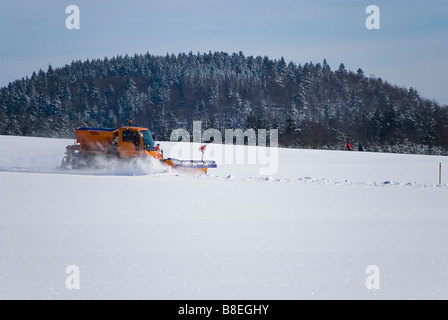 Schneepflug in Deutschland Stockfoto