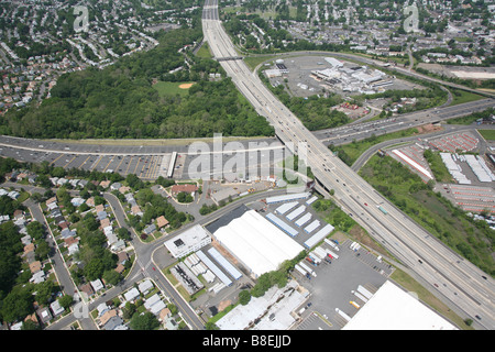 Luftaufnahme der Schnittpunkt von RT. 78 & Garden State Parkway in Hanglage, New Jersey Stockfoto