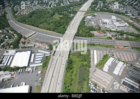 Luftaufnahme der Schnittpunkt von RT. 78 & Garden State Parkway in Hanglage, New Jersey Stockfoto
