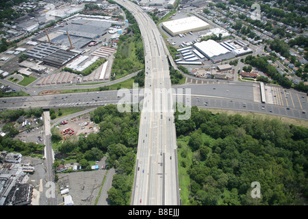 Luftaufnahme der Schnittpunkt von RT. 78 & Garden State Parkway in Hanglage, New Jersey Stockfoto