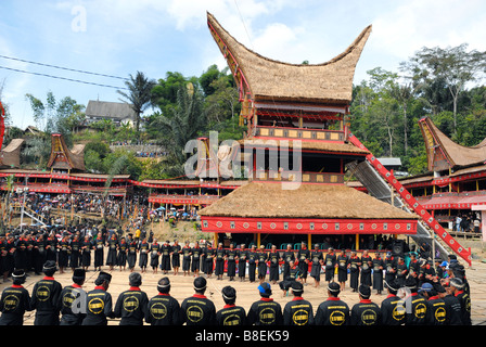 Traditionelle Zeremonie der Beerdigung in Tanah Toraja Stockfoto