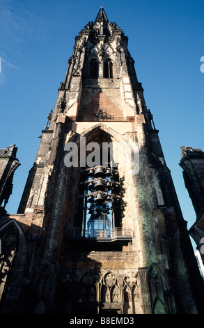 18. Februar 2009 - der Rest der St. Nikolai Kirche (Nikolaikirche) in der deutschen Stadt Hamburg. Stockfoto