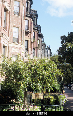 Gegend von Boston, Masse; zurück Bucht, Häuser an der Marlborough Street. Stockfoto