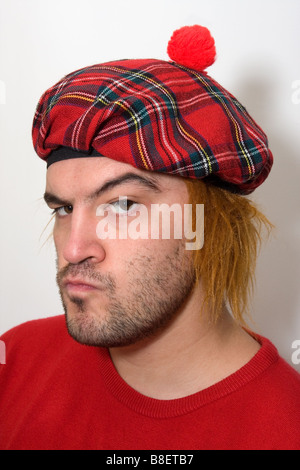 Schotte mit Tartan Hut Stockfoto