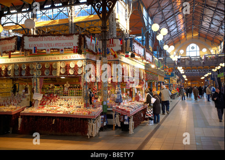 Große Markthalle oder zentrale Markthalle, Markthalle I Innenraum, Budapest Stockfoto
