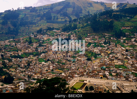 Ansicht von oben, Übersicht, Blick vom Panecillo Hügel Panecillo Hill, Quito, Provinz Pichincha, Ecuador, Südamerika Stockfoto