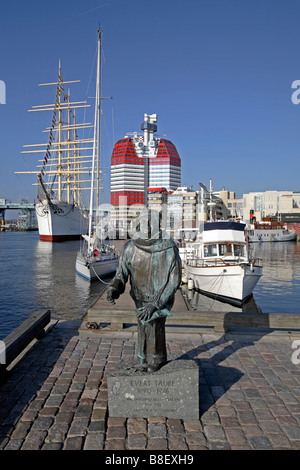 Evert Taube Statue im Hafen von Göteborg, Schweden Stockfoto