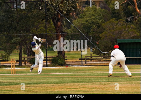 Sport-Australien / Amateur cricket in Melbourne Victoria Australien. Stockfoto