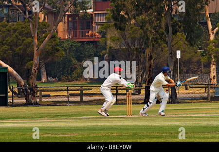 Sport-Australien / Amateur cricket in Melbourne Victoria Australien. Stockfoto