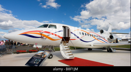 Business-Jet Dassault Falcon 7 X an der Farnborough Airshow 2008, UK Stockfoto