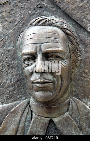 Detail von David Shepard s Gesicht von Sheppard Worlock Statue Stockfoto