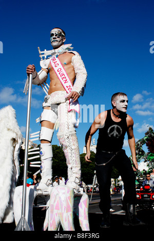 Gewinner des Drag-Queen-Wettbewerb am Karneval 2009 Las Palmas auf Gran Canaria Stockfoto