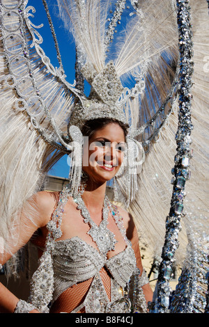 Karnevalskönigin 2009 Las Palmas Karneval auf Gran Canaria. Stockfoto