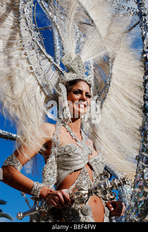 Karnevalskönigin 2009 Las Palmas Karneval auf Gran Canaria. Stockfoto