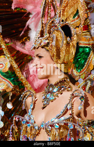 Karnevalskönigin 2009 Las Palmas Karneval auf Gran Canaria. Stockfoto