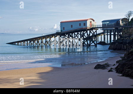 Alten Tenby Rettungsstation in Wales Stockfoto