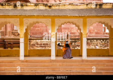 Indische Frau Jodhpur Rajasthan Indien Stockfoto