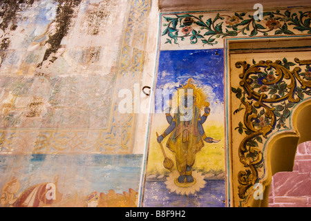 Detail an Wand Jodhpur Rajasthan Indien malen Stockfoto