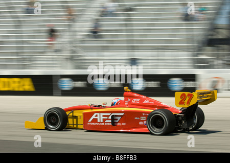 Raphael Matos in seinem Dallara Indy Lights-Auto auf der Milwaukee Mile, 2008. Stockfoto