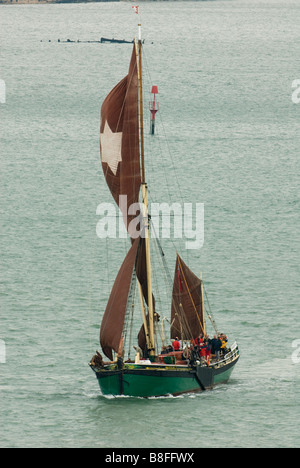 Thames Stil Lastkahn Kitty auf Southampton Water Stockfoto