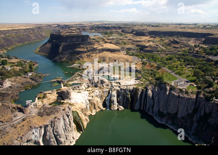 Luftaufnahme des Shoshone Falls und dem Snake River Canyon in der Nähe von Twin Falls Idaho USA Stockfoto